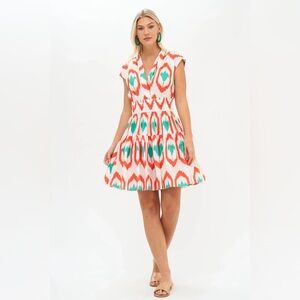 Oliphant Orange and Teal Mini Dress